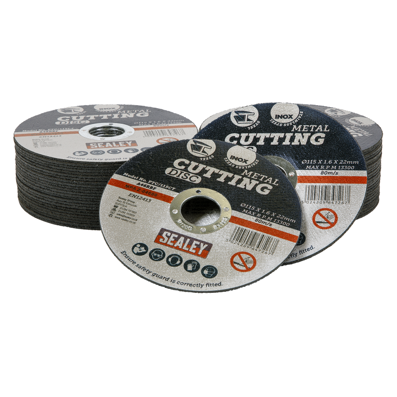 Sealey Cutting Disc Ø115 x 1.2mm 22mm Bore - Pack of 50