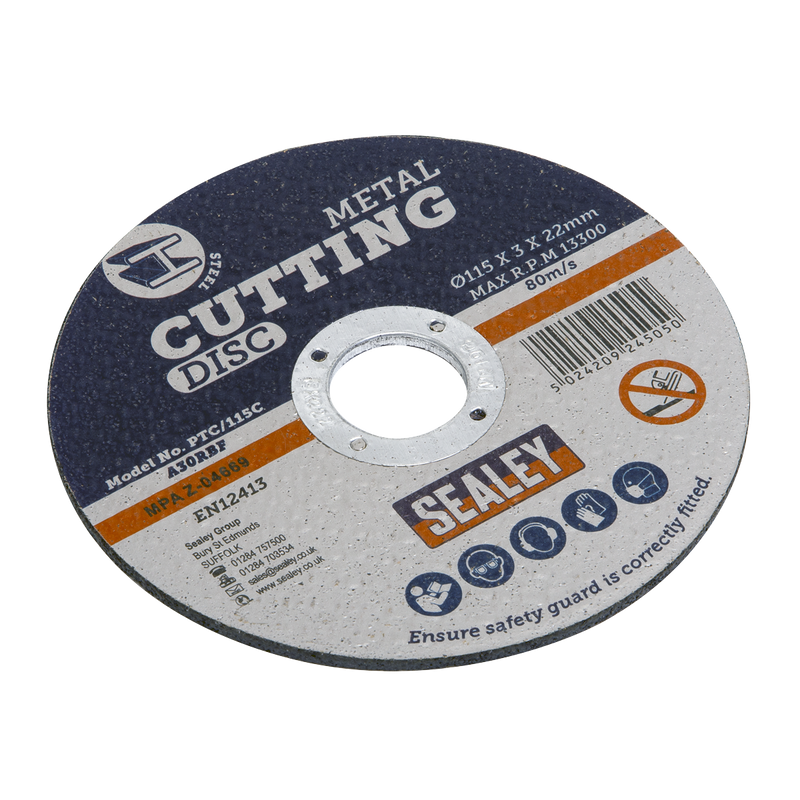 Sealey Cutting Disc Ø115 x 1.2mm Bore Ø22mm PTC/115CET