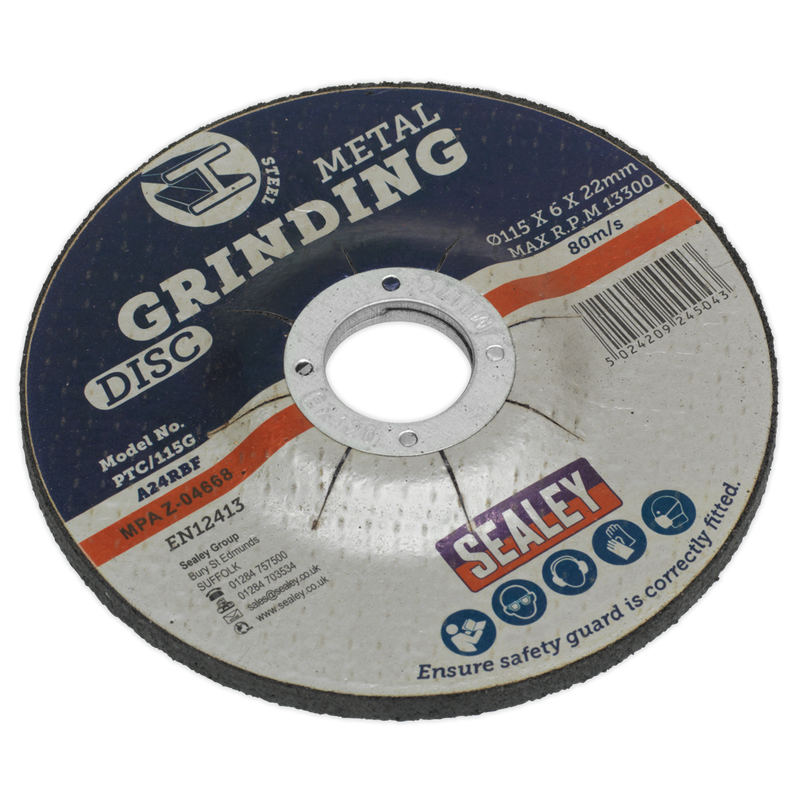 Sealey Grinding Disc 115 x 6mm Ø22mm Bore PTC/115G