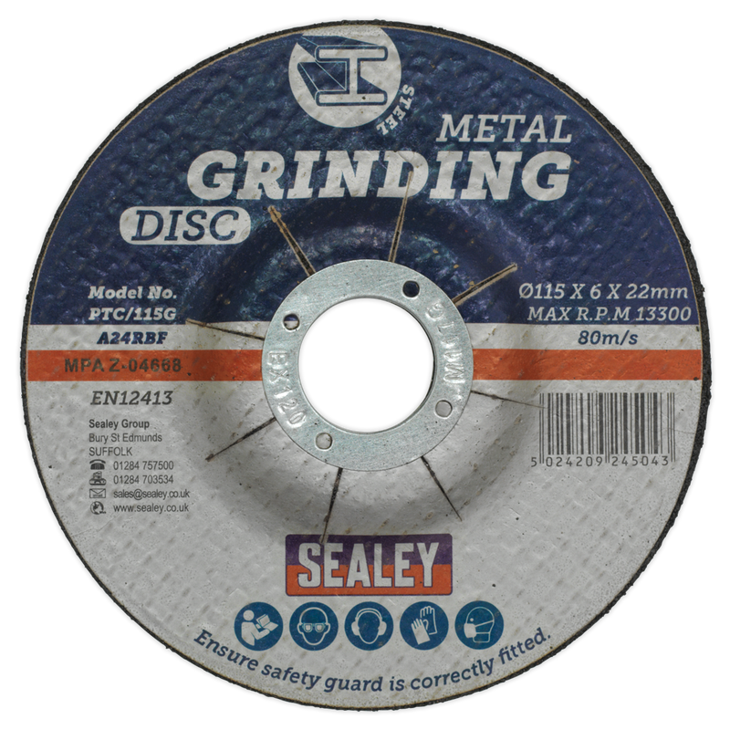 Sealey Grinding Disc 115 x 6mm Ø22mm Bore PTC/115G