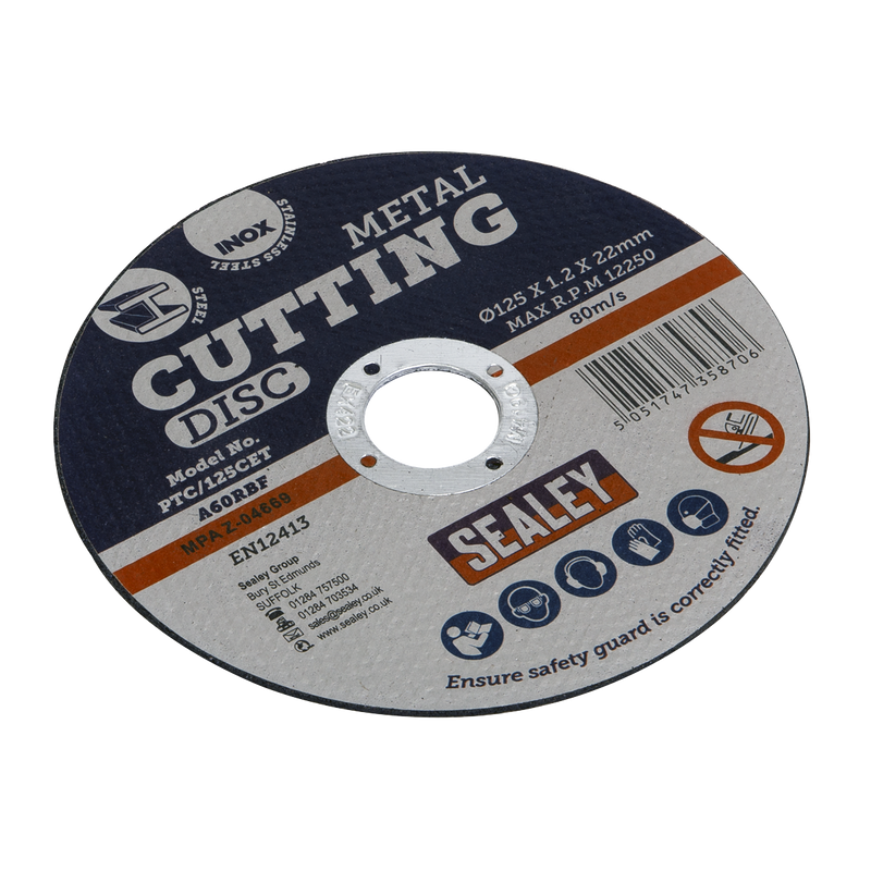 Sealey Cutting Disc Ø125mm 1.2mm Thickness 22mm Bore