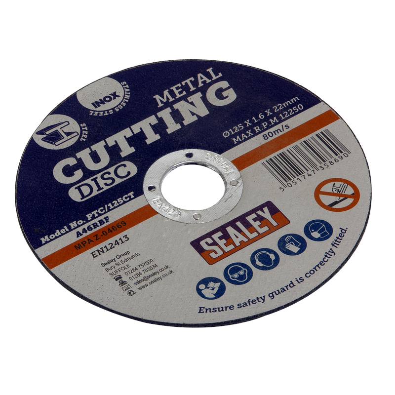 Sealey Cutting Disc Ø125mm 1.2mm Thickness 22mm Bore