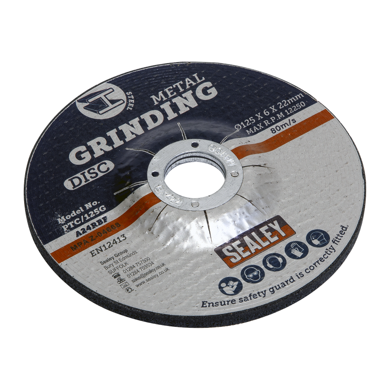 Sealey Grinding Disc 125x6mm Ø22mm Bore PTC/125G