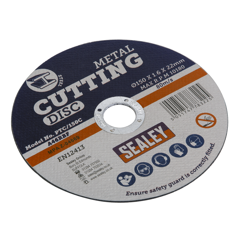 Sealey Cutting Disc Ø150 x 1.6mm Bore Ø22mm PTC/150C