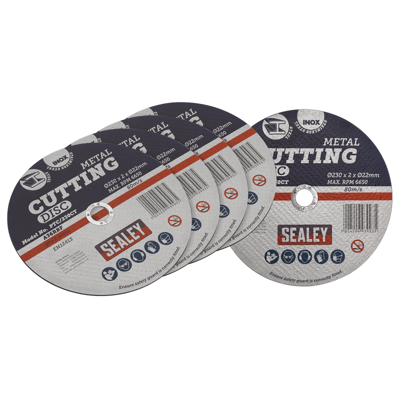 Sealey Cutting Disc 230 x 2mm Bore Ø22mm Pack of 5
