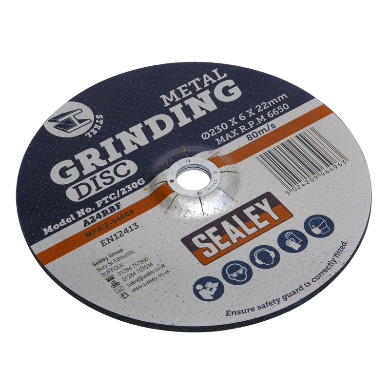 Sealey Grinding Disc 230 x 6mm Ø22mm Bore PTC/230G