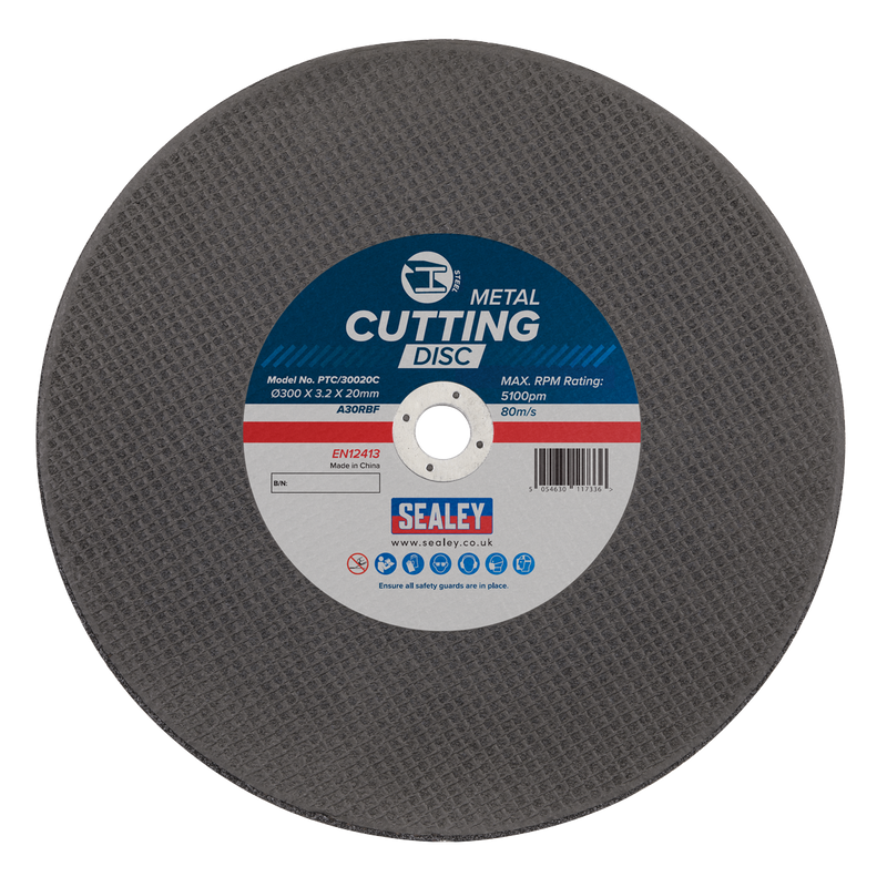 Sealey Flat Metal Cutting Disc Ø300mm 3.2mm Bore PTC/30020C