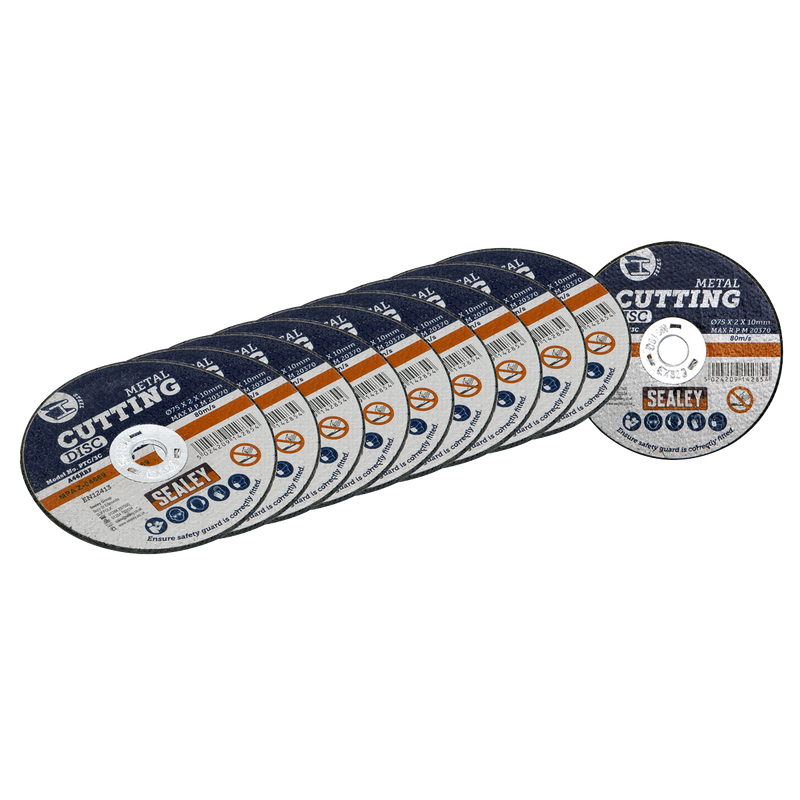 Sealey Cutting Disc 75mm Ø1.2mm Bore 10 Pack