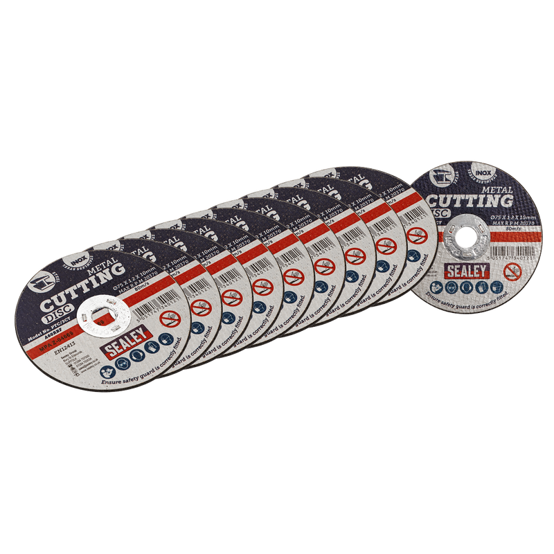 Sealey Cutting Disc 75mm Ø1.2mm Bore 10 Pack