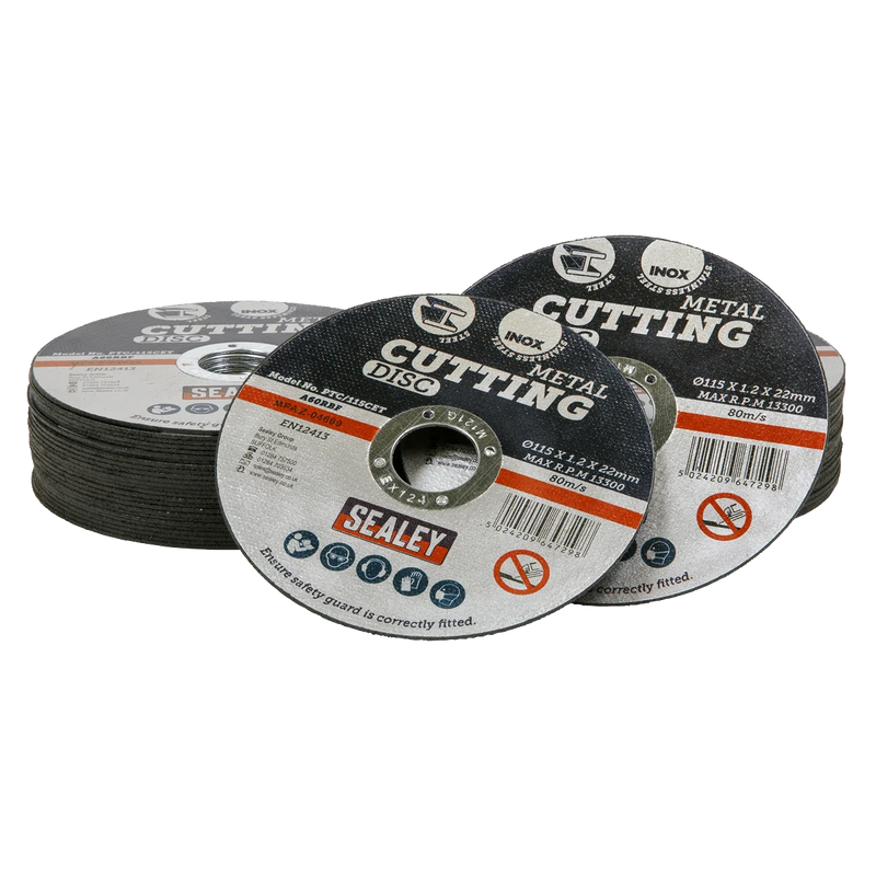 Sealey Cutting Disc Ø115 x 1.2mm 22mm Bore - Pack of 50