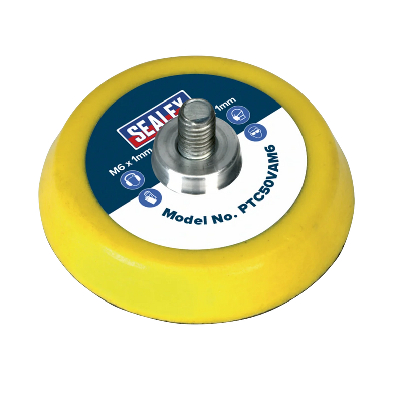 Sealey Backing Pad 50mm Hook-and-Loop M6 x 1mm