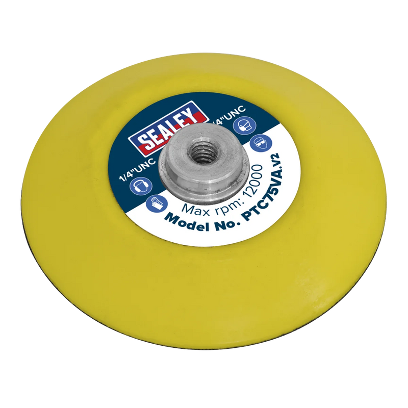 Sealey Backing Pad Ø71mm 1/4"UNC for Hook-and-Loop Discs