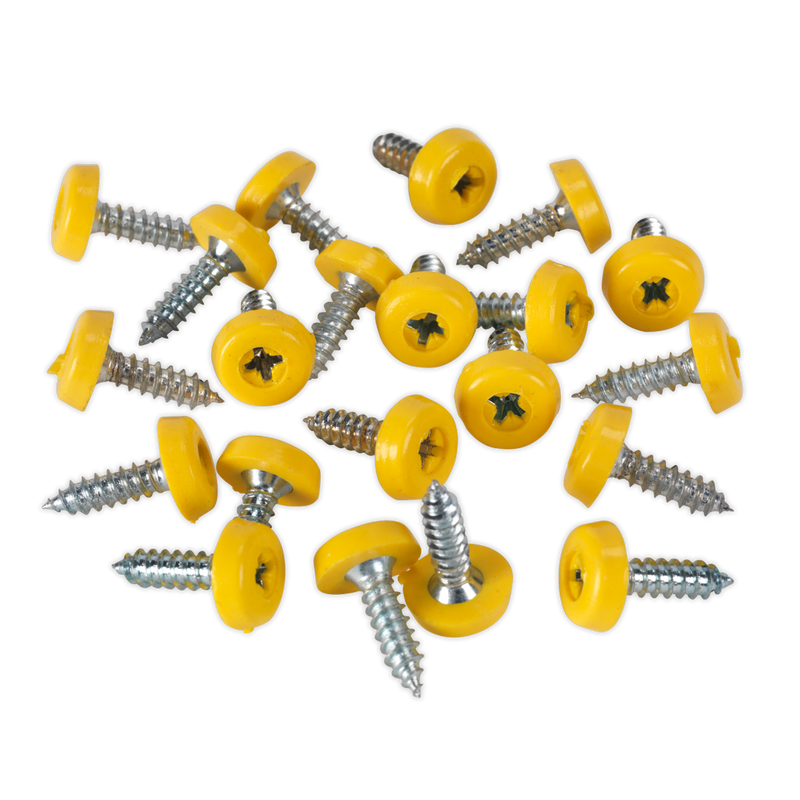 Sealey Numberplate Screw 4.8 x 18mm Yellow - Pack of 50