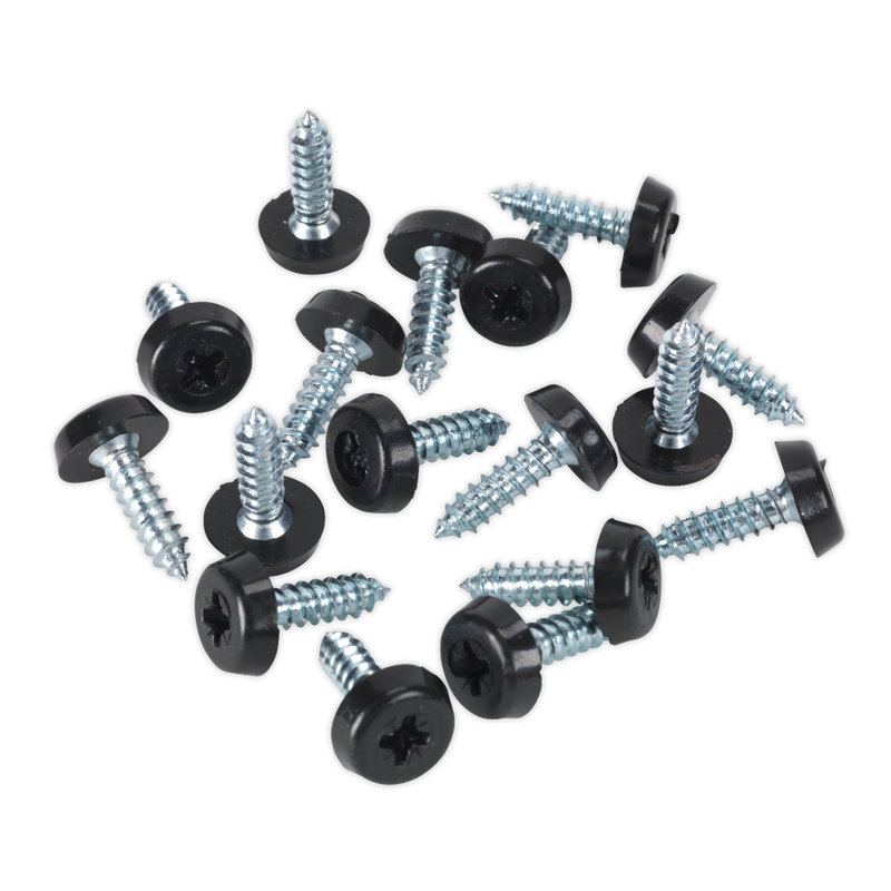 Sealey Numberplate Screw 4.8 x 18mm Black Pack of 50