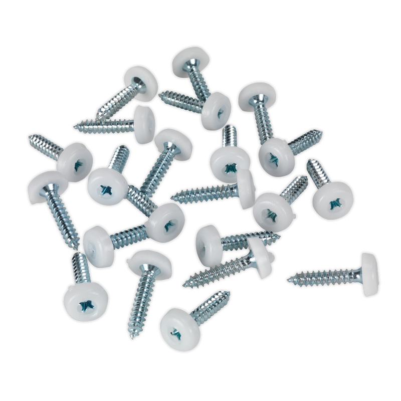 Sealey Numberplate Screw 4.8 x 18mm White Pack of 50