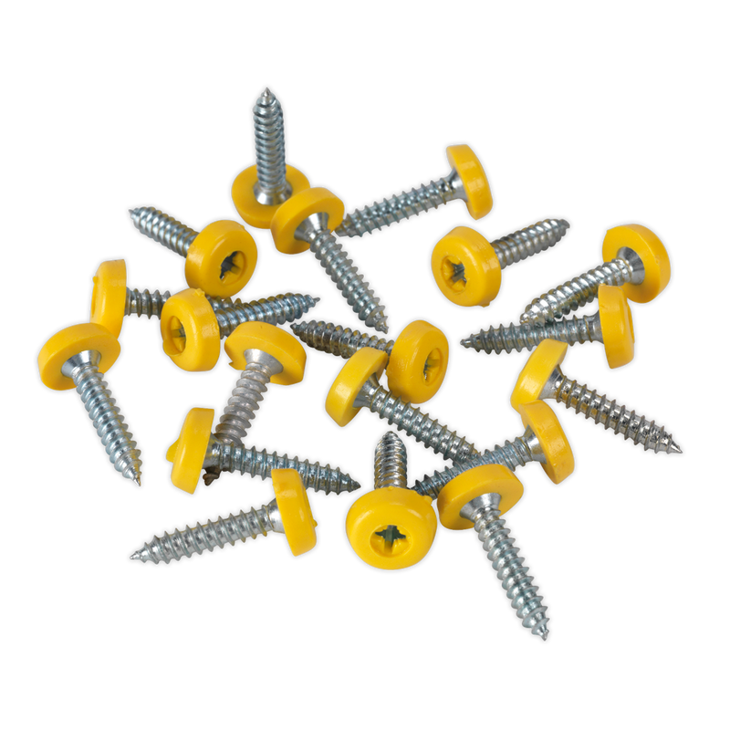 Sealey Numberplate Screw 4.8 x 18mm Yellow - Pack of 50