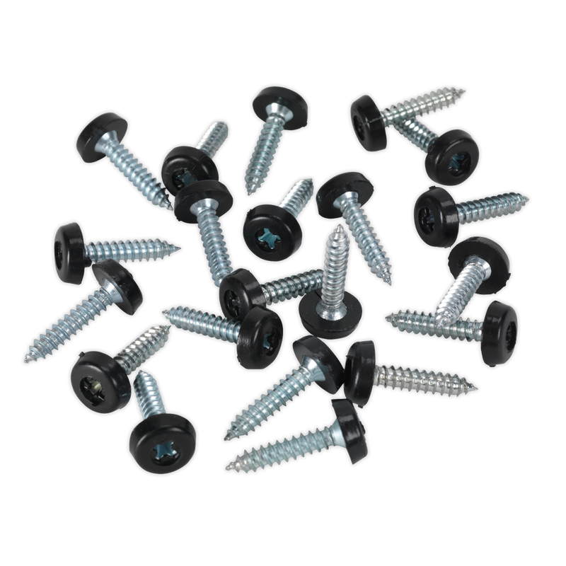 Sealey Numberplate Screw 4.8 x 18mm Black Pack of 50