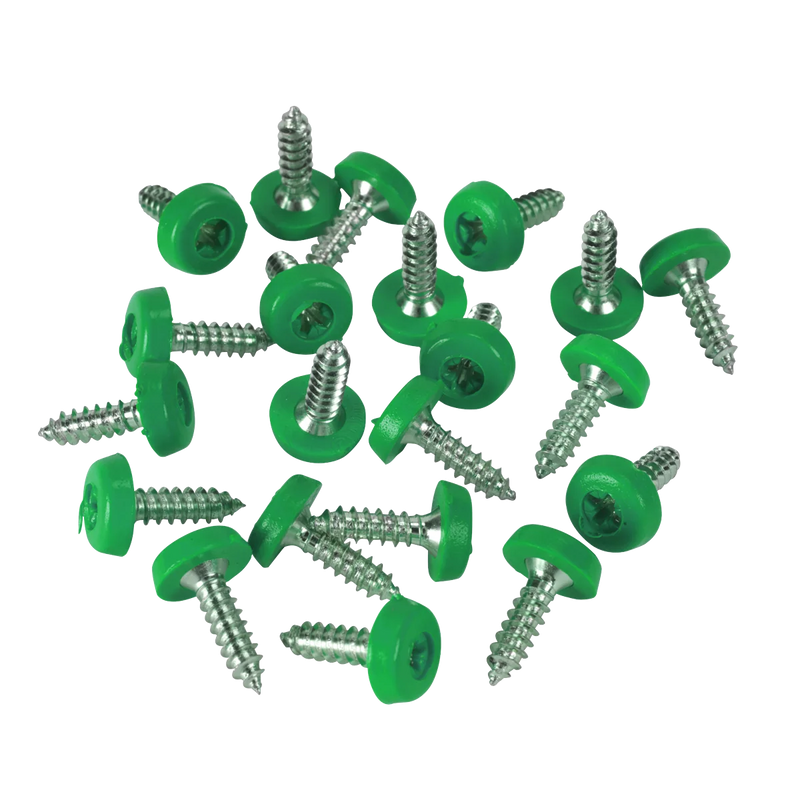 Sealey Numberplate Screws 4.8 x 18mm Green Pack of 50
