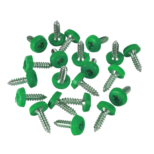 Sealey Numberplate Screws 4.8 x 18mm Green Pack of 50