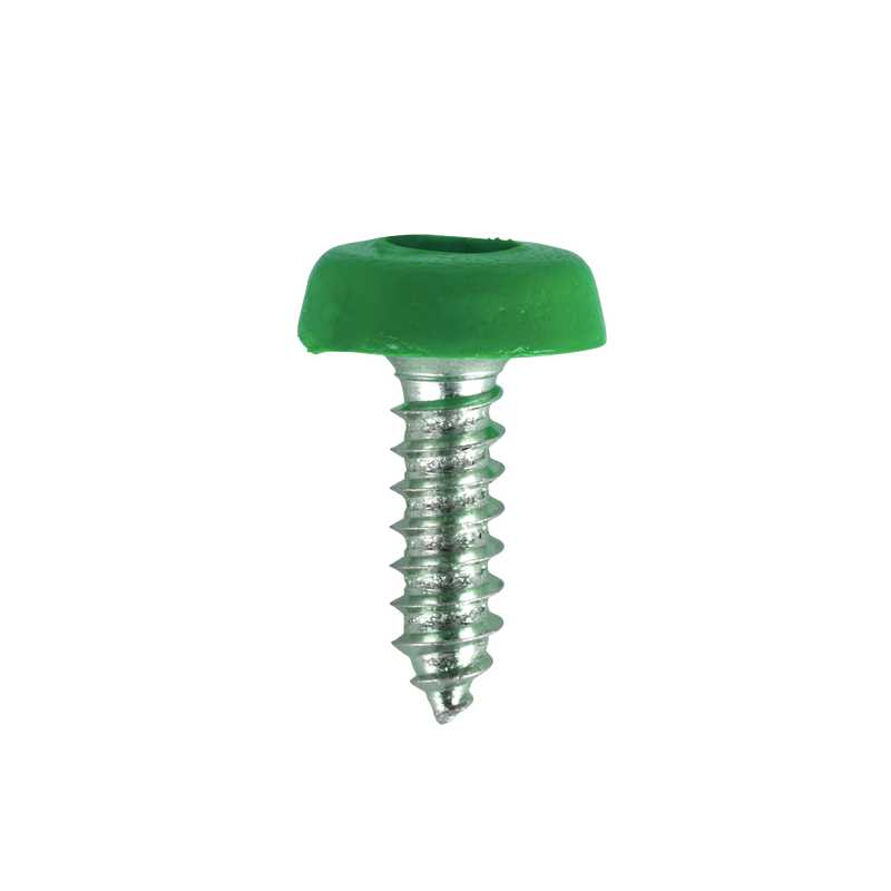 Sealey Numberplate Screws 4.8 x 18mm Green Pack of 50