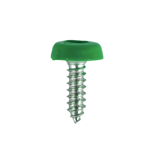 Sealey Numberplate Screws 4.8 x 18mm Green Pack of 50
