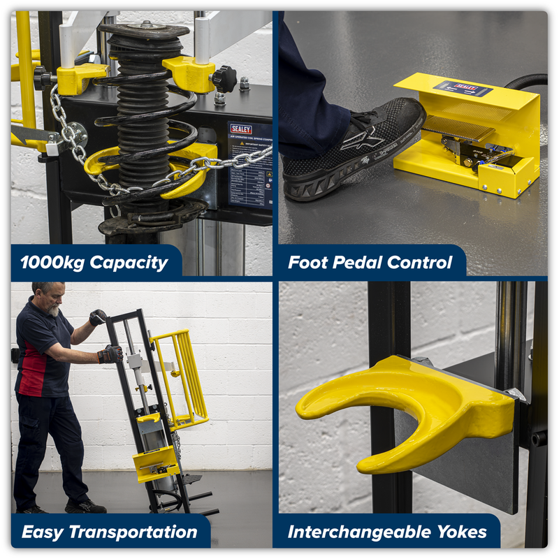 Sealey Air Operated Coil Spring Compressor RE300 1000kg Capacity