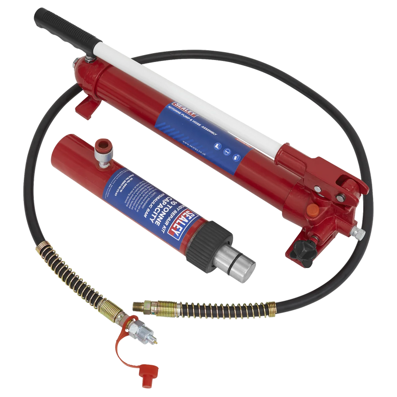 Sealey Snap Push Ram with Pump & Hose Assembly 10 Tonne