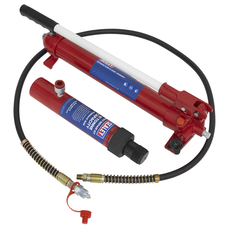 Sealey Snap Push Ram with Pump & Hose Assembly 10 Tonne