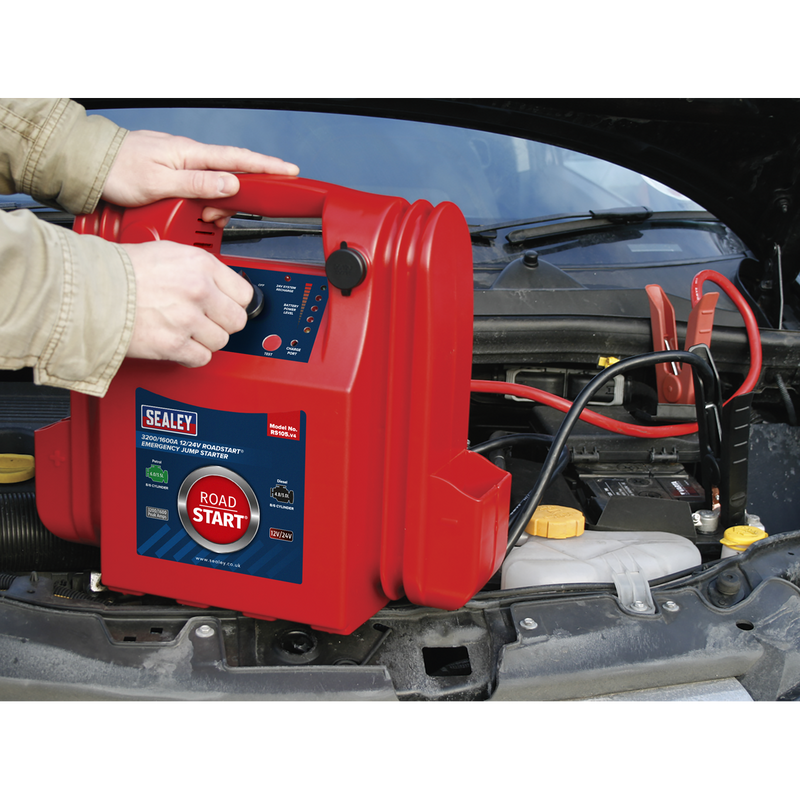 Sealey RoadStart® 12/24V Emergency Jump Starter 3200/1600 Peak Amps
