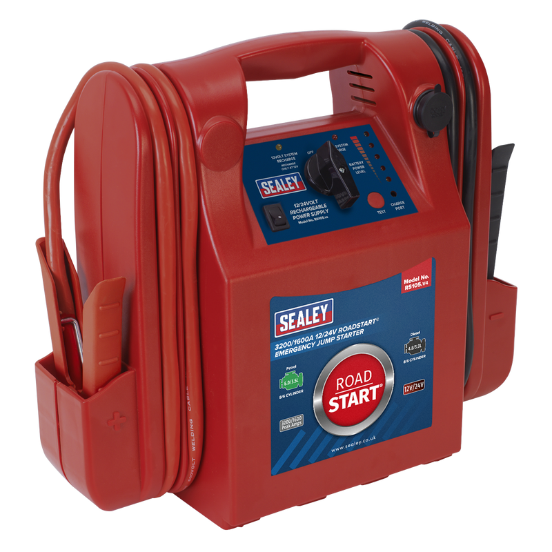 Sealey RoadStart® 12/24V Emergency Jump Starter 3200/1600 Peak Amps