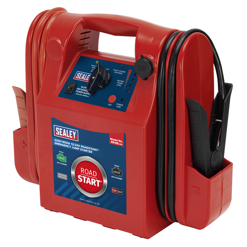Sealey RoadStart® 12/24V Emergency Jump Starter 3200/1600 Peak Amps