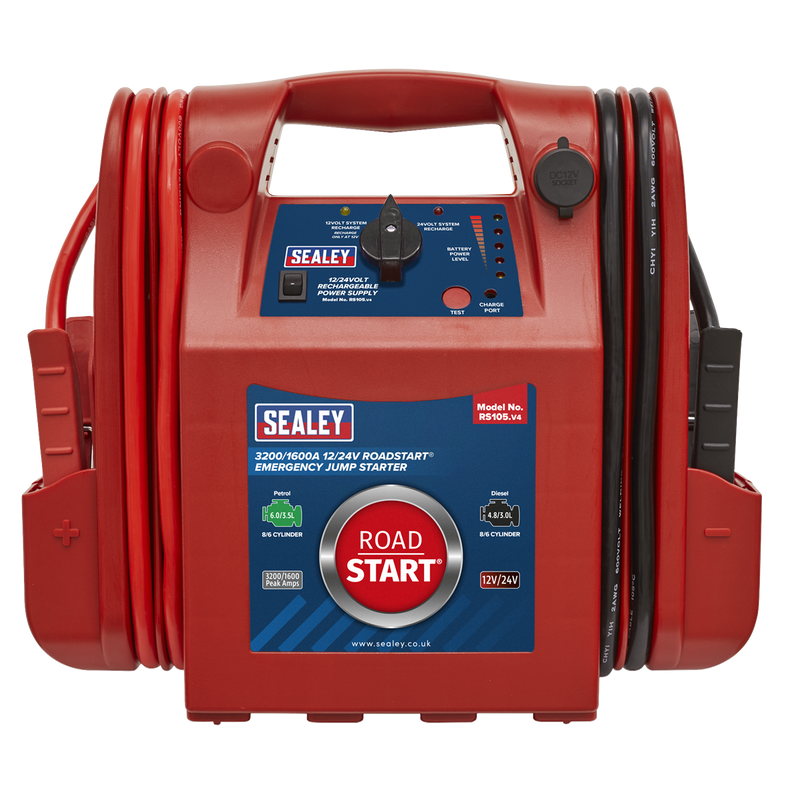 Sealey RoadStart® 12/24V Emergency Jump Starter 3200/1600 Peak Amps