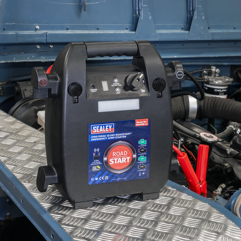Sealey RoadStart 12/24V Jump Starter 3100A for 8-Cylinder Engines