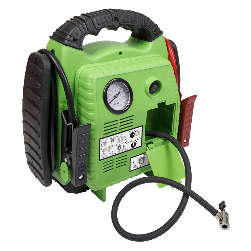 Sealey RoadStart® 12V Jump Starter with Air Compressor 900A