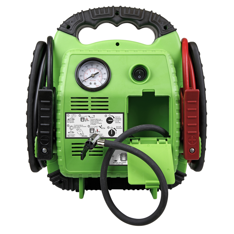 Sealey RoadStart® 12V Jump Starter with Air Compressor 900A