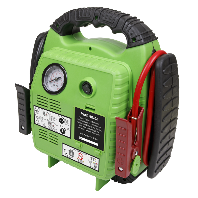 Sealey RoadStart® 12V Jump Starter with Air Compressor 900A