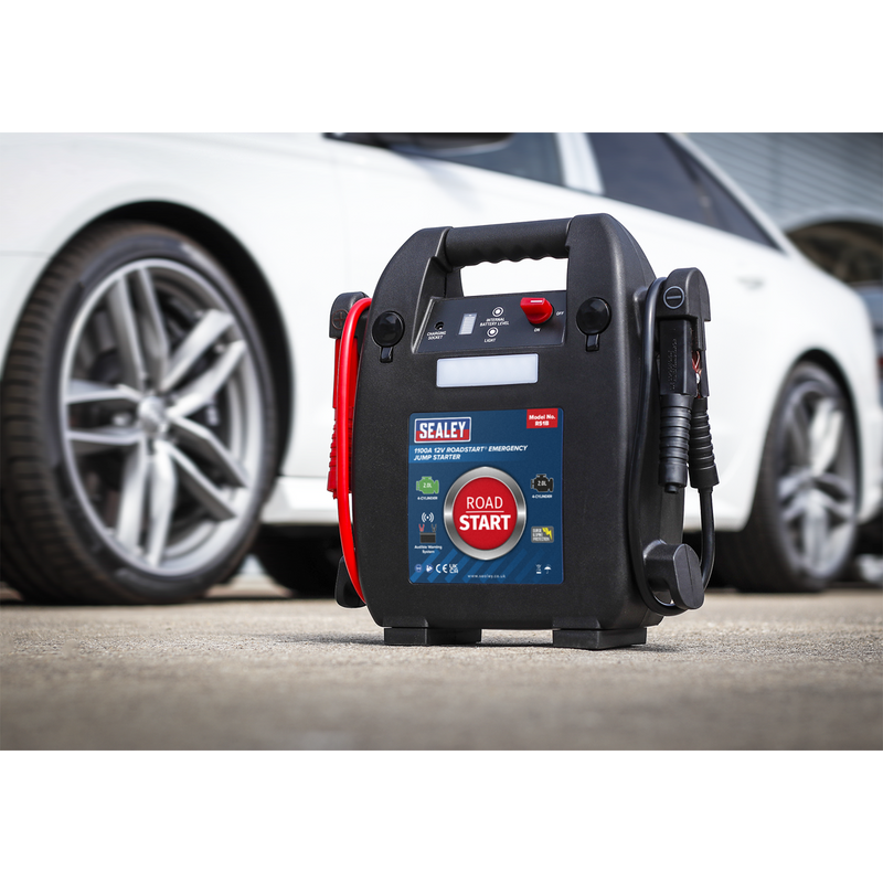 Sealey RoadStart® 12V Emergency Jump Starter 1100A for 4-Cyl Engines