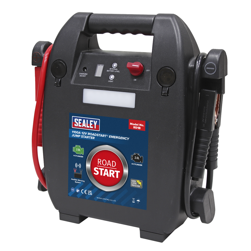 Sealey RoadStart® 12V Emergency Jump Starter 1100A for 4-Cyl Engines