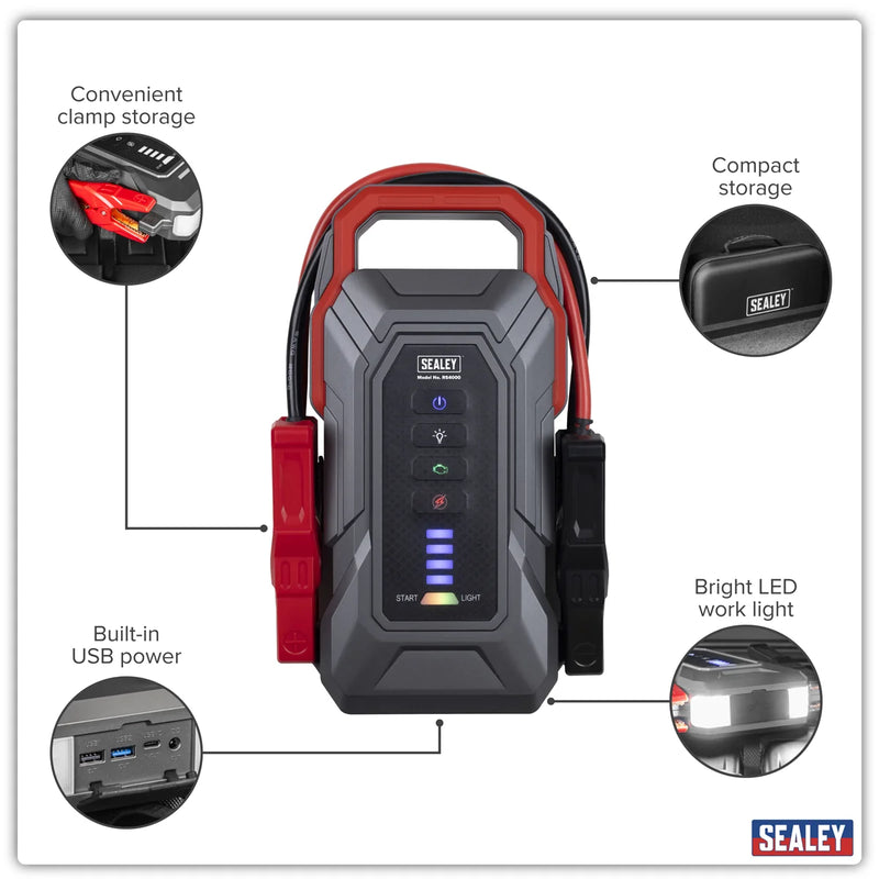 Sealey 12V Jump Starter Power Pack RS4000 4000A Peak