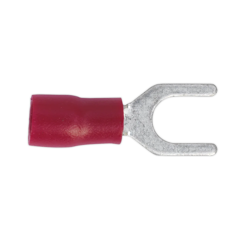 Sealey Easy-Entry Fork Terminal 5.3mm (2BA) Red - Pack of 100