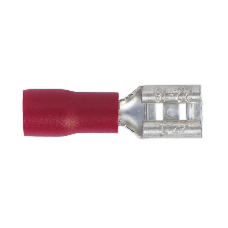 Sealey Push-On Female Terminal 2.8mm Red - Pack of 100