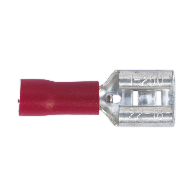 Sealey Push-On Female Terminal 2.8mm Red - Pack of 100