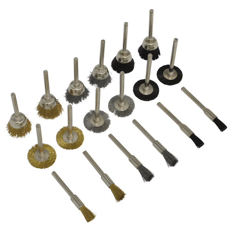 Sealey Rotary Tool Brush Set 18 Piece, Trim Diameter 5-20mm