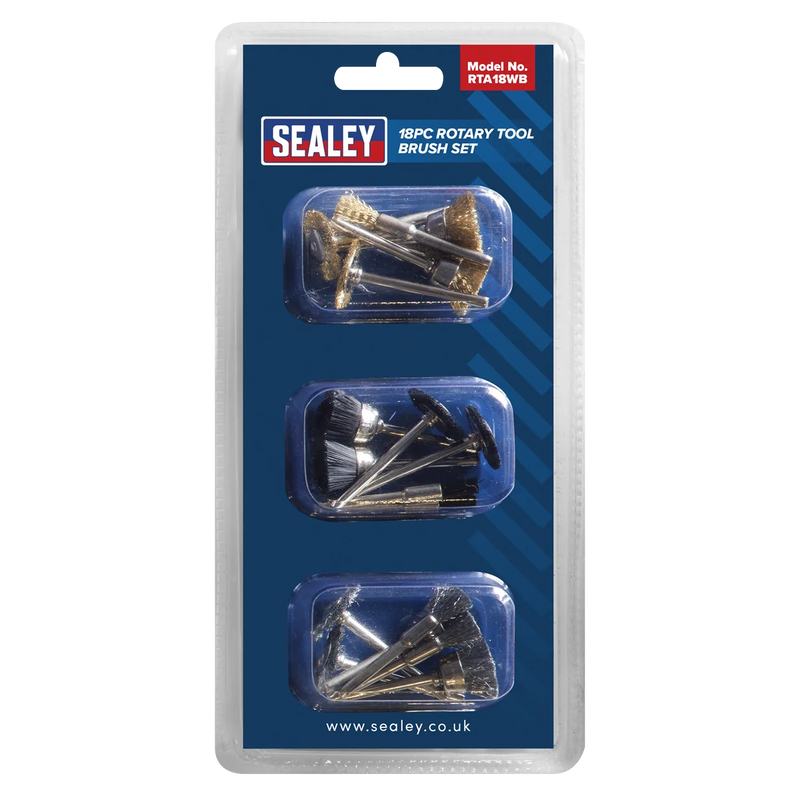 Sealey Rotary Tool Brush Set 18 Piece, Trim Diameter 5-20mm