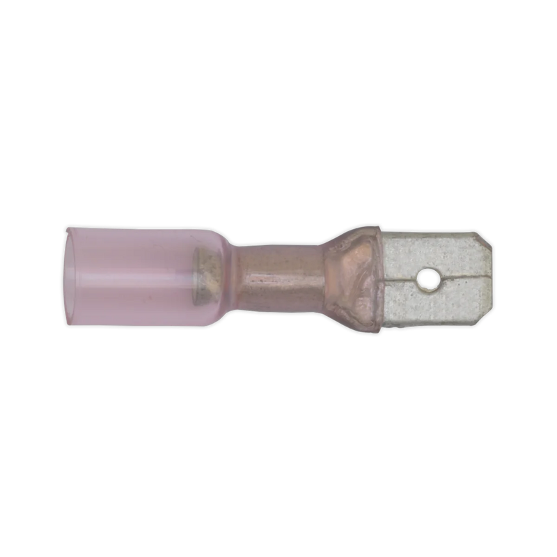 Sealey Heat Shrink Push-On Male Terminal 6.3mm Red Pack of 25