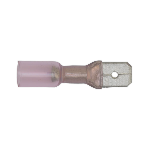 Sealey Heat Shrink Push-On Male Terminal 6.3mm Red Pack of 25