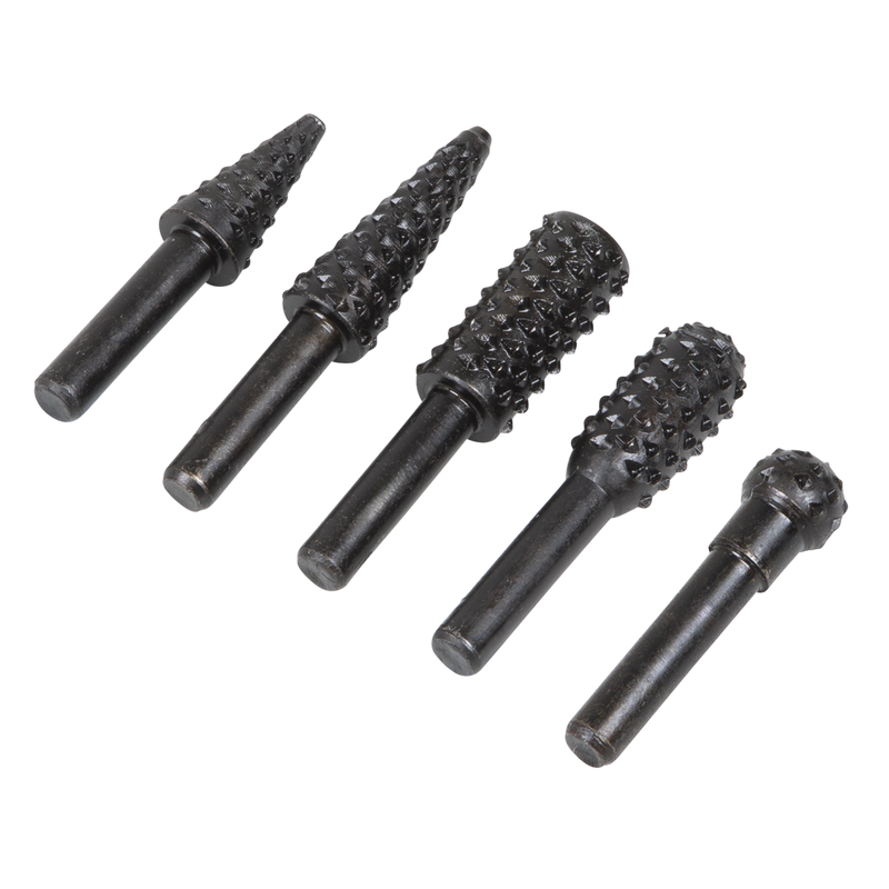 Sealey Rotary Burr Rasp Drill Bit Set 5 Piece Ø12mm Head Diameter