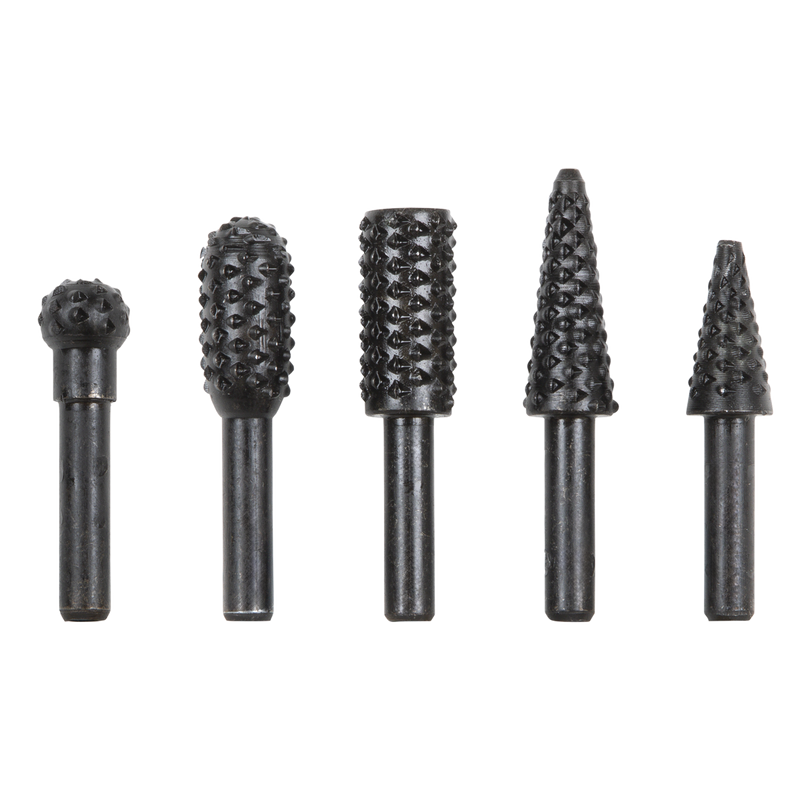 Sealey Rotary Burr Rasp Drill Bit Set 5 Piece Ø12mm Head Diameter