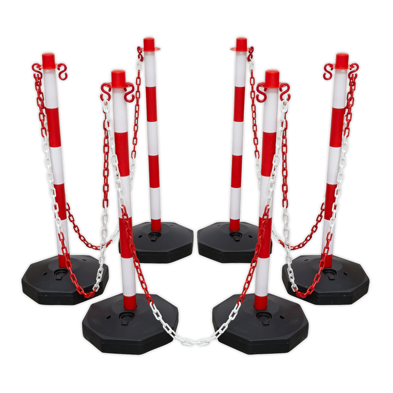 Sealey Post & Chain Kit 25m - Red/White