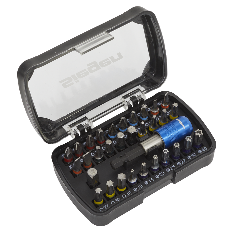 Sealey Siegen Colour-Coded Power Tool Bit Set 32 Piece